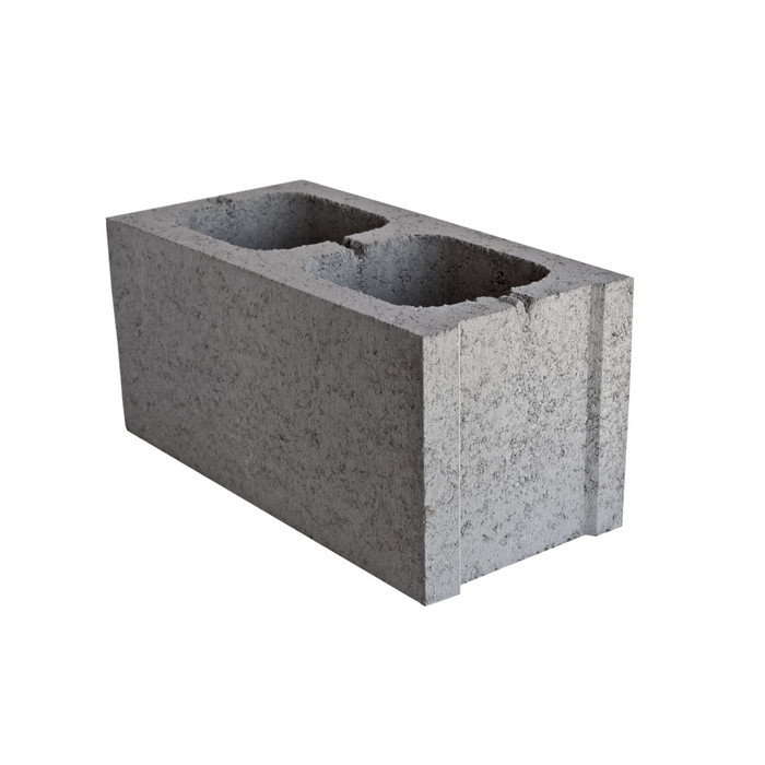 Блок керамзитобетонный стеновой СКЦ-1Р пустотный двухщелевой М-50 390x188x190 мм