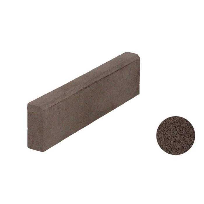 Тротуарный бордюр ВЫБОР БР 100.20.8 полный прокрас, Гранит коричневый, 1000х200х80 мм