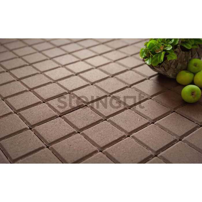 Плитка тротуарная Steingot Моно, Квадрат, темно-коричневый, 100х100х80 мм